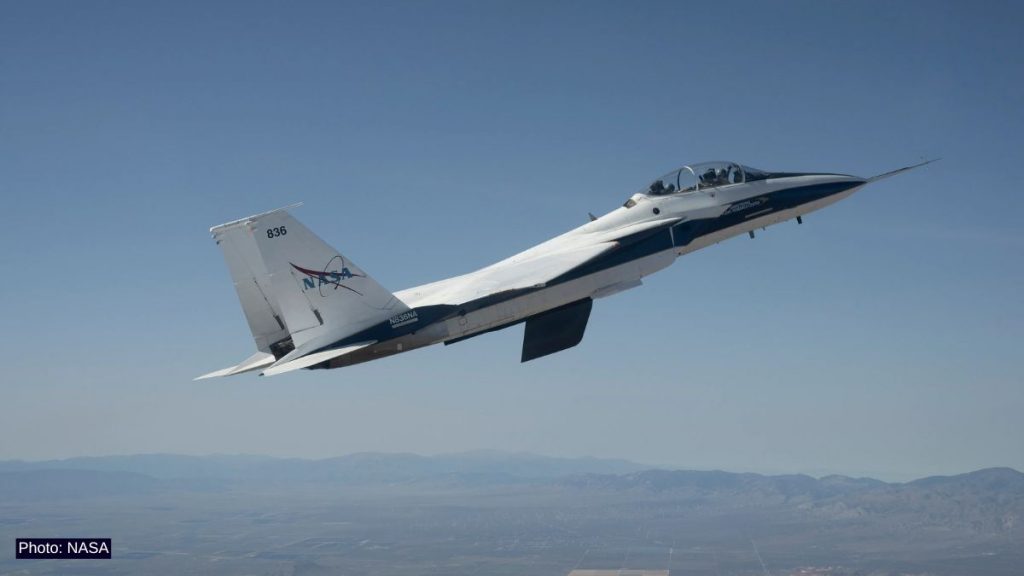 NASA flies CATNLF wing test on F-15B for lower drag