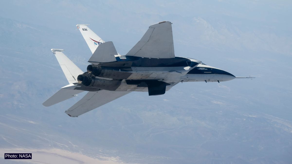 NASA flies CATNLF wing test on F-15B for lower drag