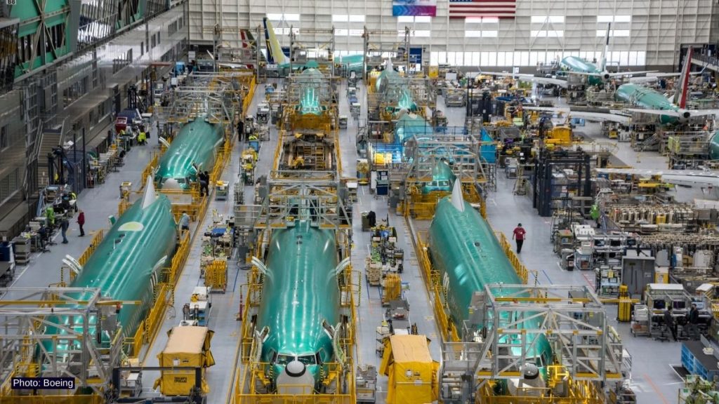 Boeing 737 MAX production line
