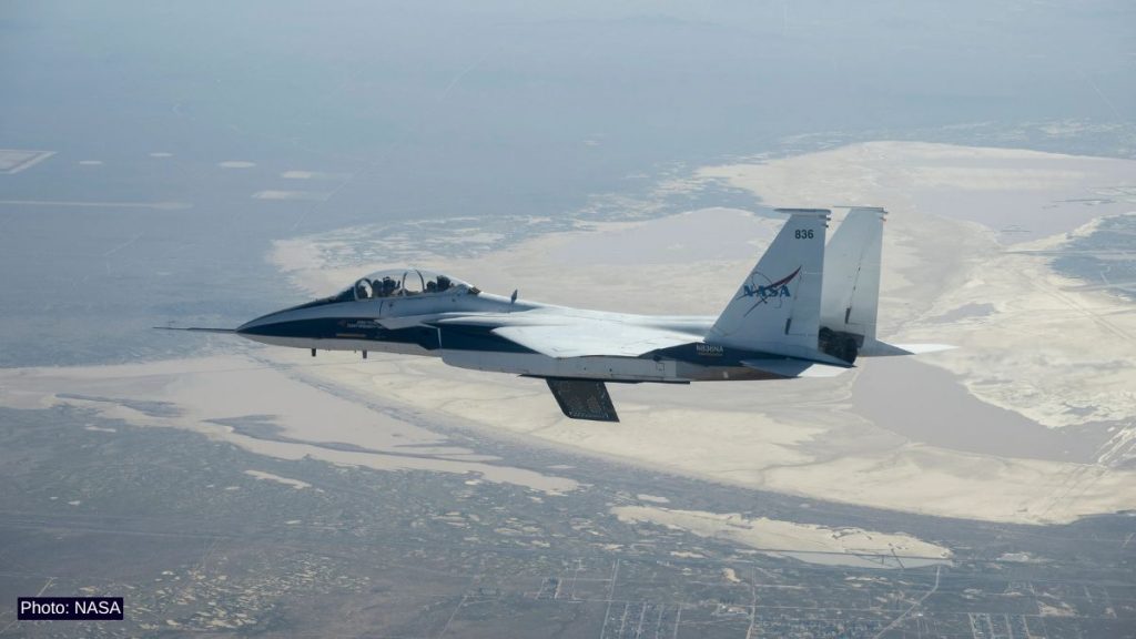 NASA flies CATNLF wing test on F-15B for lower drag