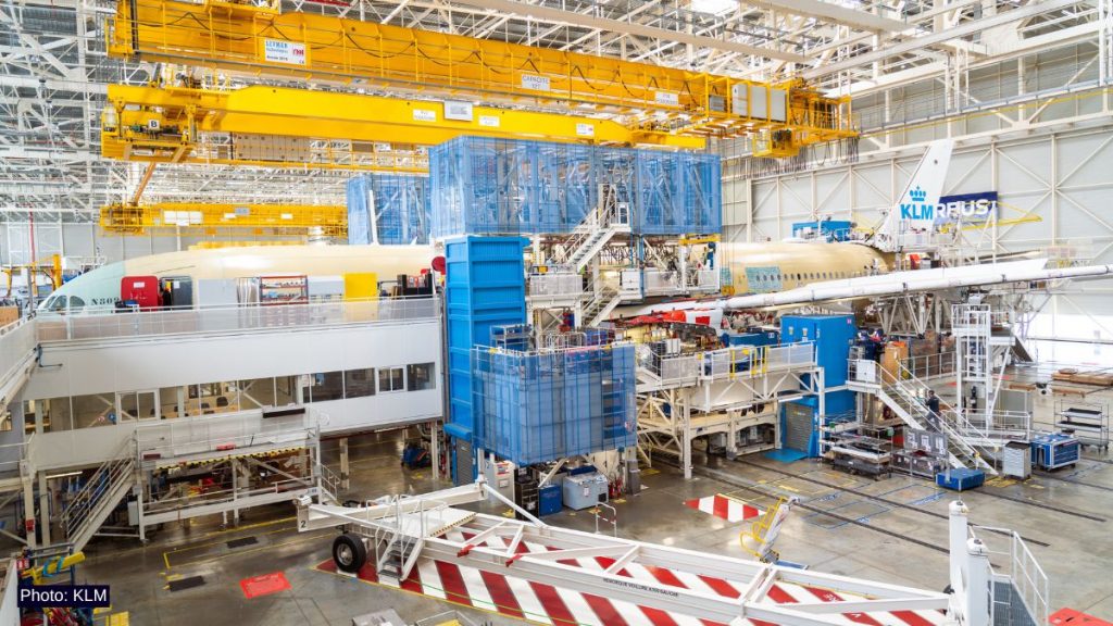 KLM Airbus A350 enters final assembly line in Toulouse